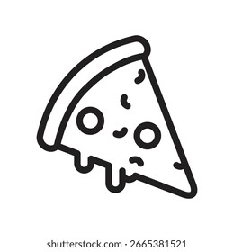 Pizza Slice Vector Outline Icon. EPS 10 File 