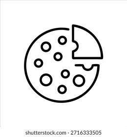 Logo de contorno de Vector de rebanada de pizza en fondo blanco