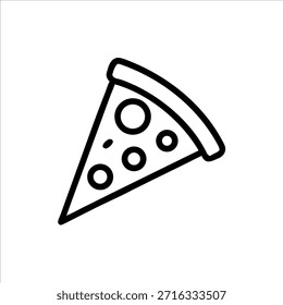 Logo de contorno de Vector de rebanada de pizza en fondo blanco