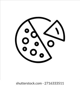 Logo de contorno de Vector de rebanada de pizza en fondo blanco