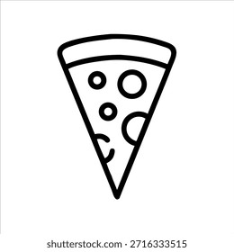 Logo de contorno de Vector de rebanada de pizza en fondo blanco