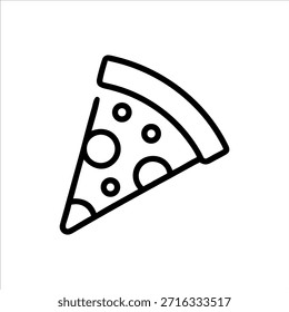 Logo de contorno de Vector de rebanada de pizza en fondo blanco