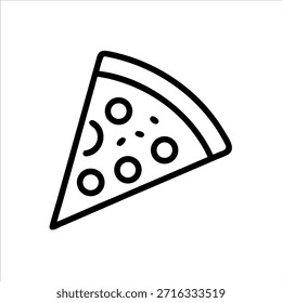 Logo de contorno de Vector de rebanada de pizza en fondo blanco