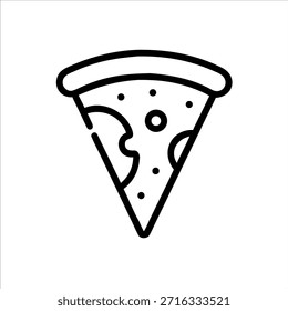 Logo de contorno de Vector de rebanada de pizza en fondo blanco