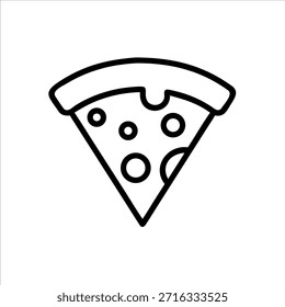 Logo de contorno de Vector de rebanada de pizza en fondo blanco