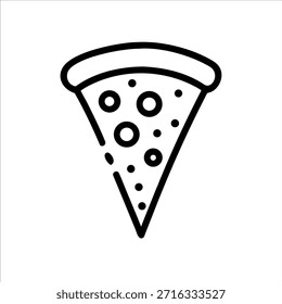 Pizza slice vector outline logo in white background