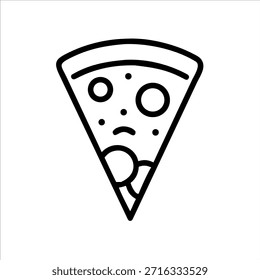 Logo de contorno de Vector de rebanada de pizza en fondo blanco