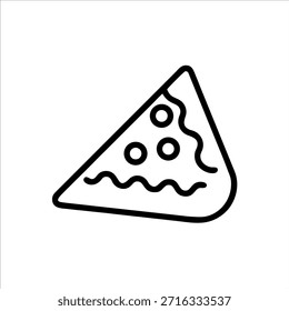 Logo de contorno de Vector de rebanada de pizza en fondo blanco