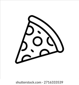 Logo de contorno de Vector de rebanada de pizza en fondo blanco