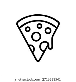 Logo de contorno de Vector de rebanada de pizza en fondo blanco
