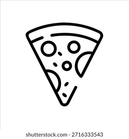 Logo de contorno de Vector de rebanada de pizza en fondo blanco