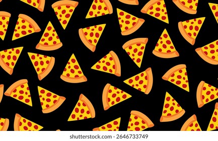 pizza slice vector seamless pattern. doodle art for wallpaper, backdrop, wrapping paper and gift, fabric.