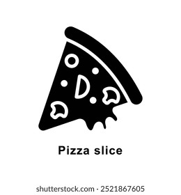Pizza slice vector Solid icon style illustration. Symbol on White background EPS 10 File