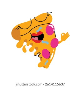 Pizza slice vector Sticker. Eps 10 file