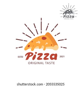 Pizza Slice for Vintage Rustic Retro Vintage Pizzeria a logo perfect to use for your food business.