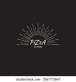 Pizza Slice for Vintage Rustic Retro Vintage Pizzeria Restaurant Bar Bistro applied for fast food logo design inspiration.