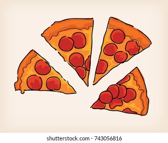 pizza sliced vector design