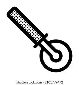 Pizza Slicer. Icon Filled With Dots.