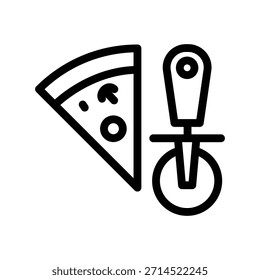 Pizza slicer icon illustration vector design template