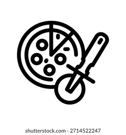 Plantilla de diseño de Vector de ilustración de icono de rebanadora de pizza