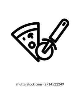 Pizza slicer icon illustration vector design template