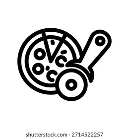 Pizza slicer icon illustration vector design template