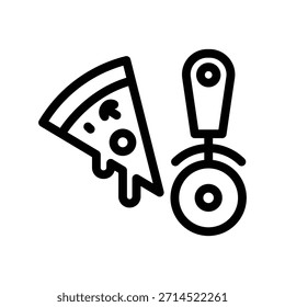 Pizza slicer icon illustration vector design template