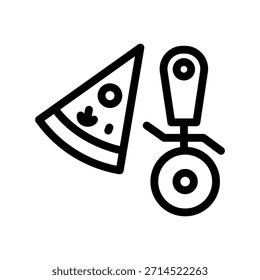 Pizza ícone cortador ilustração vetor design modelo