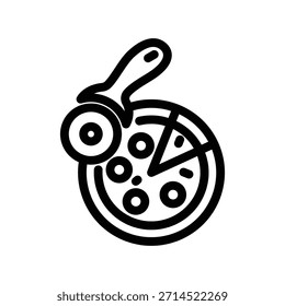 Pizza slicer icon illustration vector design template