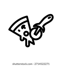 Pizza slicer icon illustration vector design template