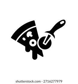 Pizza slicer icon illustration vector design template
