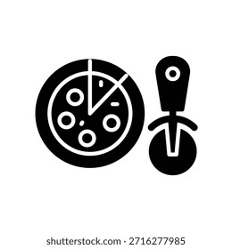 Pizza slicer icon illustration vector design template