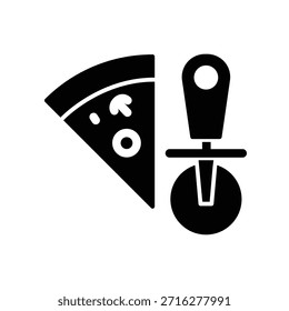 Pizza slicer icon illustration vector design template