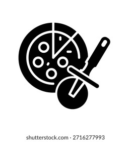 Pizza slicer icon illustration vector design template