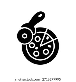 Pizza slicer icon illustration vector design template