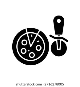 Pizza slicer icon illustration vector design template
