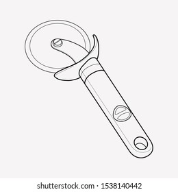 Pizza slicer icon line element. Vector illustration of pizza slicer icon line isolated on clean background for your web mobile app logo design.