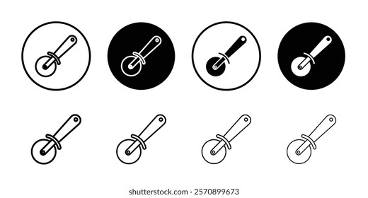 Pizza Slicer icon linear logo isolated