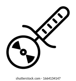 pizza slicer icon restaurant kitchen set vector