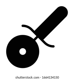 pizza slicer icon restaurant kitchen set vector
