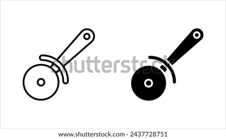 pizza slicer icon set, kitchen utensil icon vector logo template, vector illustration on white background