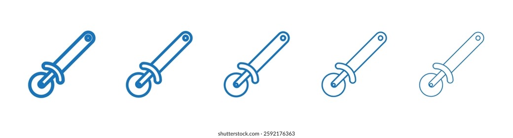 Pizza Slicer icon Symbol collection thin outline set