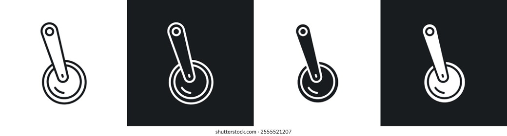 Pizza Slicer icon vector collection in black and white.