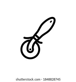 Pizzaschneider-Symbol, Vektorgrafik, Linien-Design-bearbeitbarer Strich