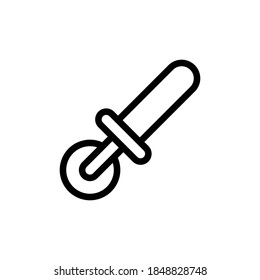 pizza slicer icon, vector, line art design editable stroke