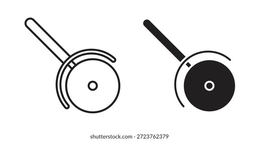 Ícones de Pizza Slicer preenchidos, linha fina, contorno e traçados