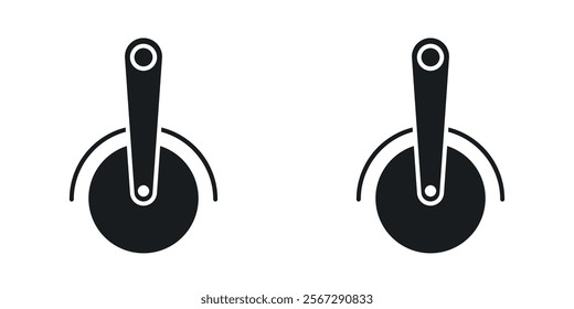 Pizza Slicer icons in solid black and white colors