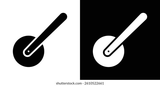Pizza Slicer icons vector set in solid flat style