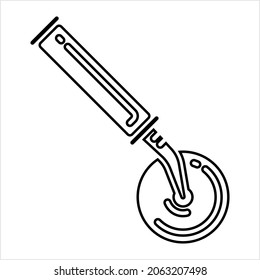 Pizza Slicer Tool Design Vector Art Illustration