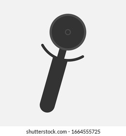 Pizza slicer tool. Simple design. Vector